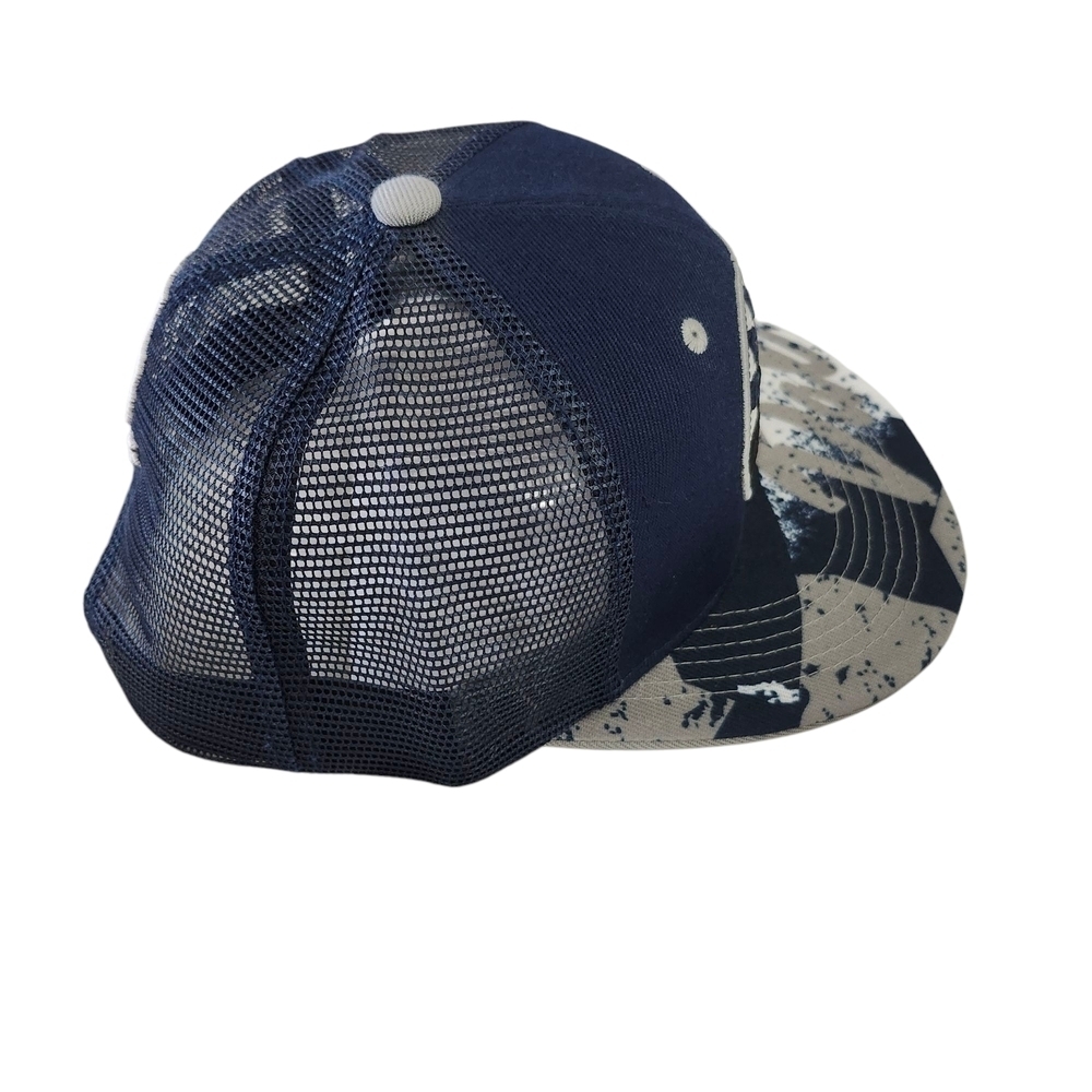 Men'sDallas Snapback Trucker Hat – Blue & Gray Mesh Cap w/ Embroidered Design - Picture 6 of 9
